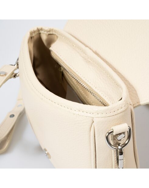 Borsa a tracolla Bela in pelle beige - 25x9x23 cm