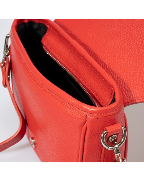 Sac bandoulière en Cuir Bela rouge - 25x9x23 cm