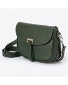 Sac bandoulière en Cuir Bela vert - 25x9x23 cm