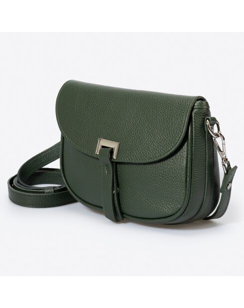 Sac bandoulière en Cuir Bela vert - 25x9x23 cm