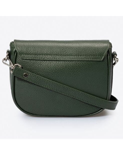 Sac bandoulière en Cuir Bela vert - 25x9x23 cm