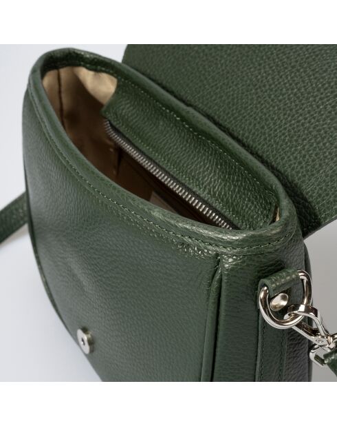 Sac bandoulière en Cuir Bela vert - 25x9x23 cm