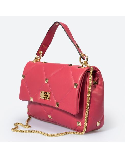 Sac à main en Cuir Kylie fuchsia - 26x8x18 cm
