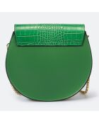 Sac bandoulière en Cuir Carolyn vert - 21x7x19 cm