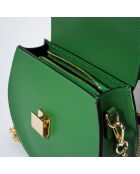 Sac bandoulière en Cuir Carolyn vert - 21x7x19 cm
