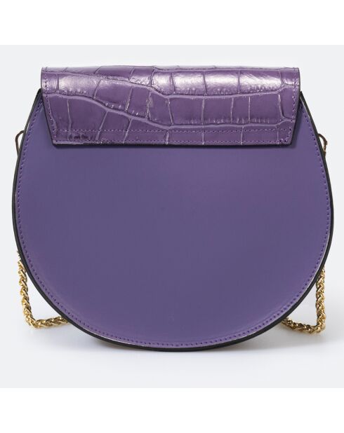 Sac bandoulière en Cuir Carolyn violet - 21x7x19 cm