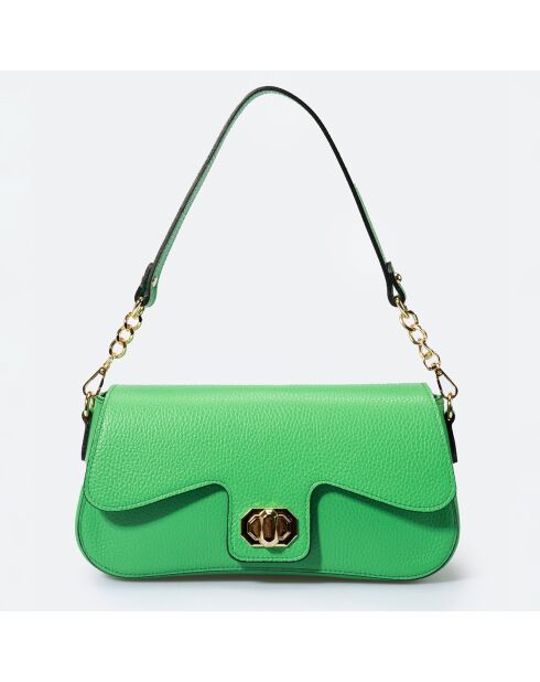 Sac porté épaule en Cuir Alma aloé - 27x8x15 cm