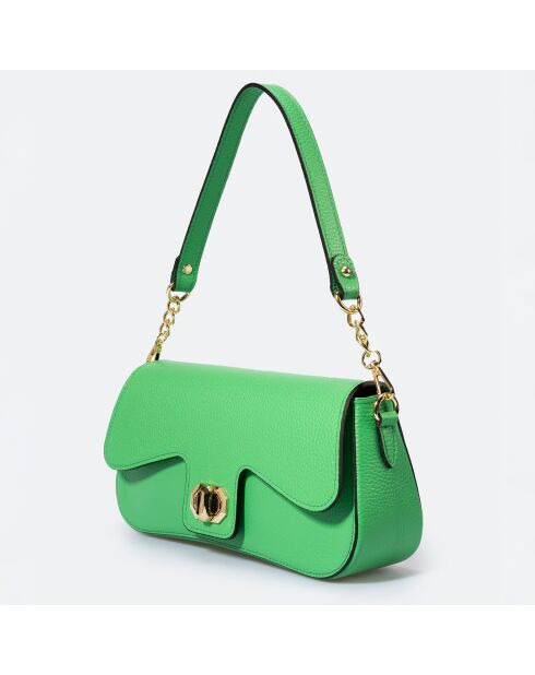 Sac porté épaule en Cuir Alma aloé - 27x8x15 cm