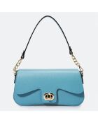 Sac porté épaule en Cuir Alma bleu - 27x8x15 cm