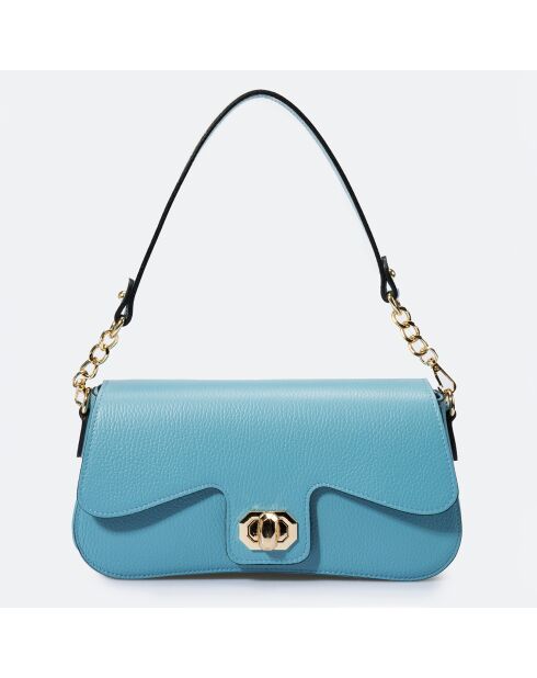 Sac porté épaule en Cuir Alma bleu - 27x8x15 cm