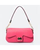 Sac porté épaule en Cuir Alma fuchsia - 27x8x15 cm