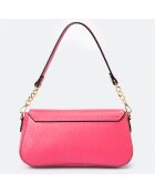 Sac porté épaule en Cuir Alma fuchsia - 27x8x15 cm