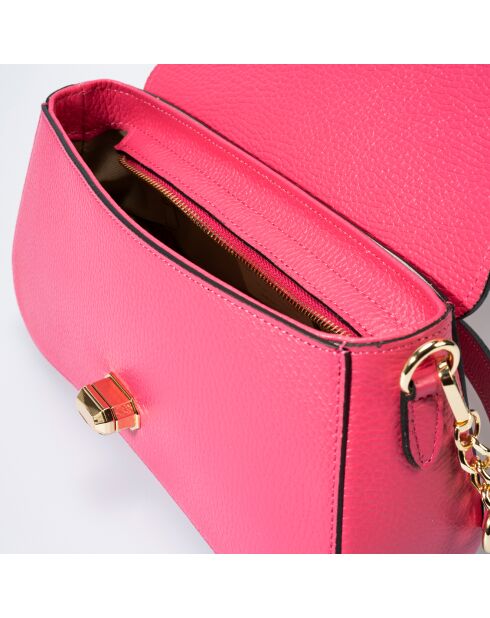 Sac porté épaule en Cuir Alma fuchsia - 27x8x15 cm