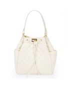 Sac seau en Cuir Daphne beige - 36x17x29  cm