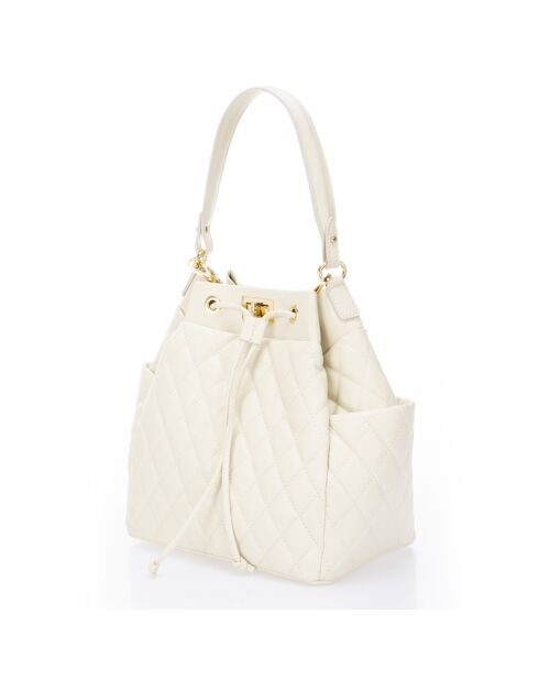 Sac seau en Cuir Daphne beige - 36x17x29  cm