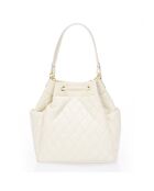Sac seau en Cuir Daphne beige - 36x17x29  cm