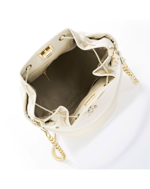 Sac seau en Cuir Daphne beige - 36x17x29  cm