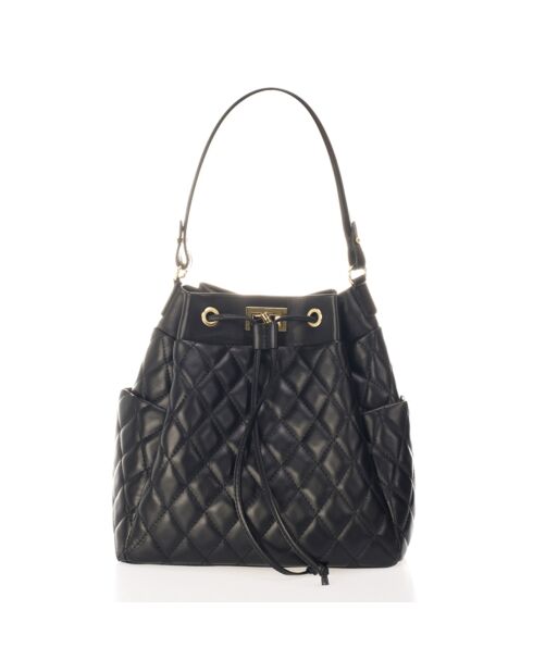 Sac seau en Cuir Daphne noir - 36x17x29  cm