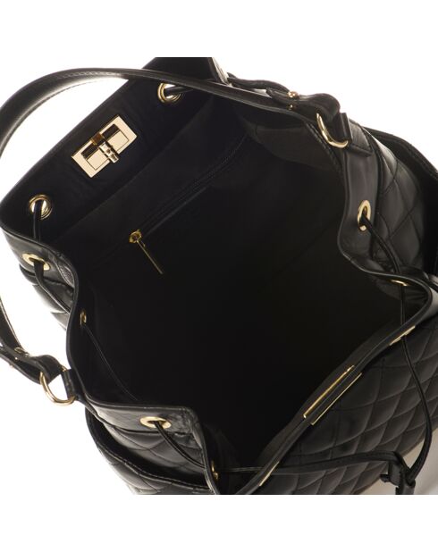 Sac seau en Cuir Daphne noir - 36x17x29  cm