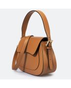Sac à main en Cuir Edna camel - 24x9x19 cm