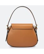 Sac à main en Cuir Edna camel - 24x9x19 cm