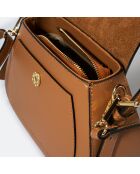 Sac à main en Cuir Edna camel - 24x9x19 cm
