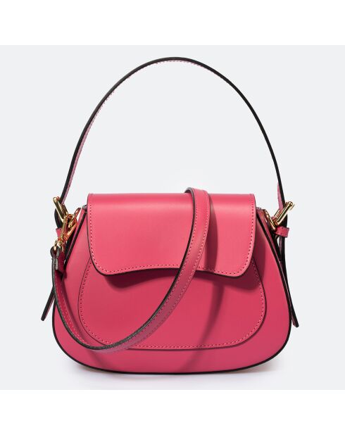 Sac à main en Cuir Edna fuchsia - 24x9x19 cm