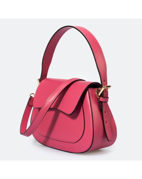 Sac à main en Cuir Edna fuchsia - 24x9x19 cm