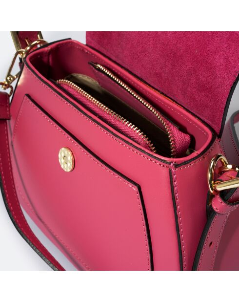 Sac à main en Cuir Edna fuchsia - 24x9x19 cm