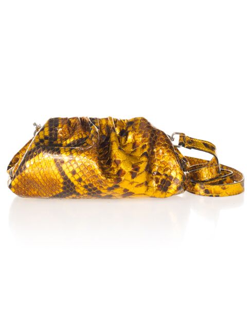 Pochette en Cuir Diane jaune - 23x5x12  cm