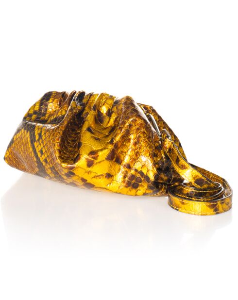 Pochette en Cuir Diane jaune - 23x5x12  cm