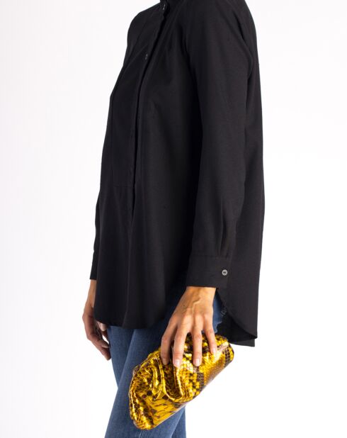 Pochette en Cuir Diane jaune - 23x5x12  cm