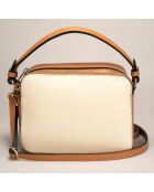 Sac à main en Cuir Bonnie beige - 21.5x8x17 cm