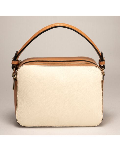 Sac à main en Cuir Bonnie beige - 21.5x8x17 cm