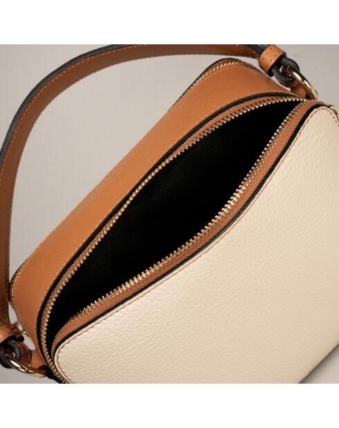 Sac à main en Cuir Bonnie beige - 21.5x8x17 cm