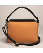Sac à main en Cuir Bonnie camel/noir - 21.5x8x17 cm