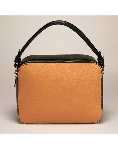 Sac à main en Cuir Bonnie camel/noir - 21.5x8x17 cm