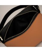 Sac à main en Cuir Bonnie camel/noir - 21.5x8x17 cm