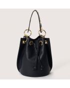 Sac seau en Cuir Maia bleu - 17x16x20  cm