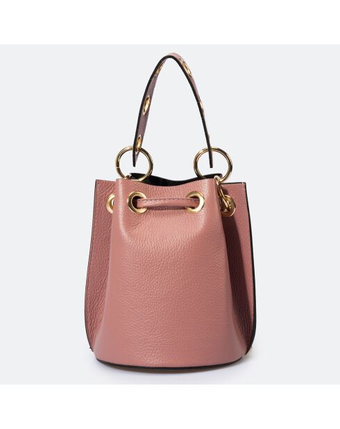 Sac seau en Cuir Maia rose - 17x16x20  cm