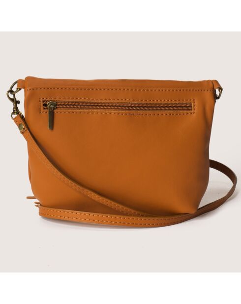 Sac bandoulière en Cuir Agata camel - 24x4x18 cm