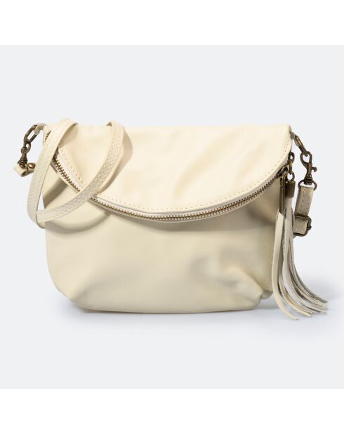 Sac bandoulière en Cuir Agata latte - 24x4x18 cm