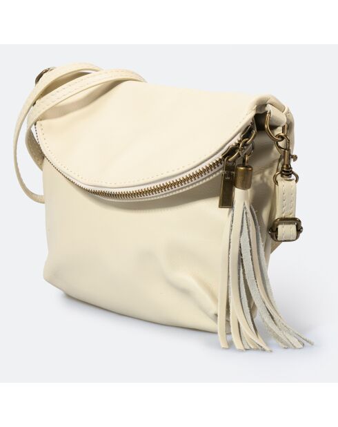Sac bandoulière en Cuir Agata latte - 24x4x18 cm