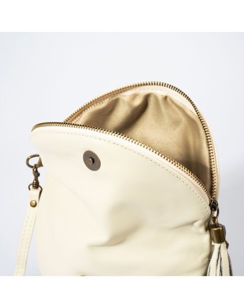 Sac bandoulière en Cuir Agata latte - 24x4x18 cm