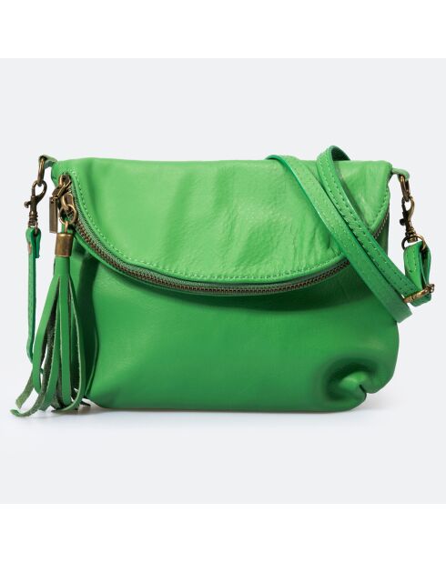 Sac bandoulière en Cuir Agata pomme - 24x4x18 cm