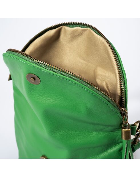 Sac bandoulière en Cuir Agata pomme - 24x4x18 cm