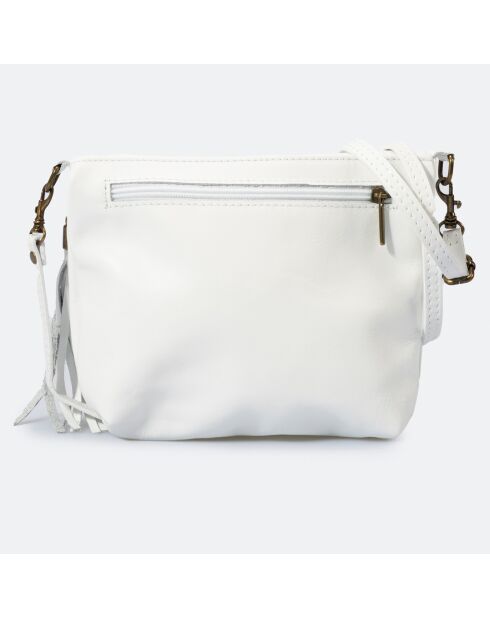 Sac bandoulière en Cuir Agata blanc - 24x4x18 cm