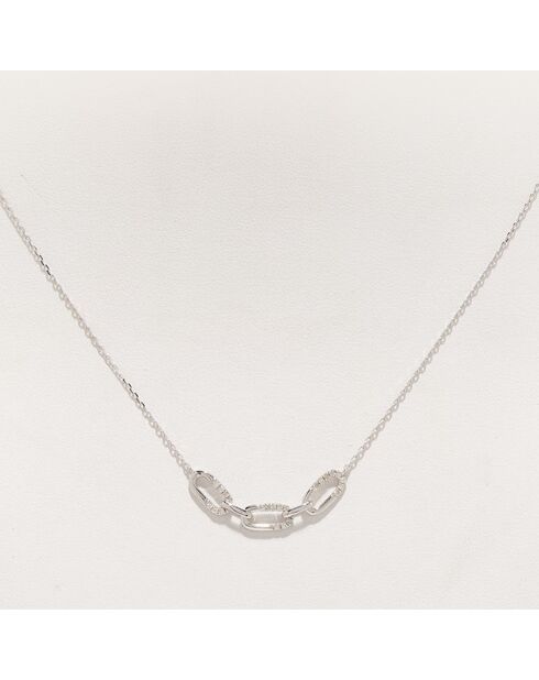 Halsketting met witgouden diamanten van 0,13 karaat