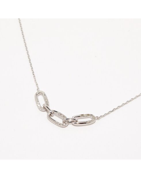 Halsketting met witgouden diamanten van 0,13 karaat