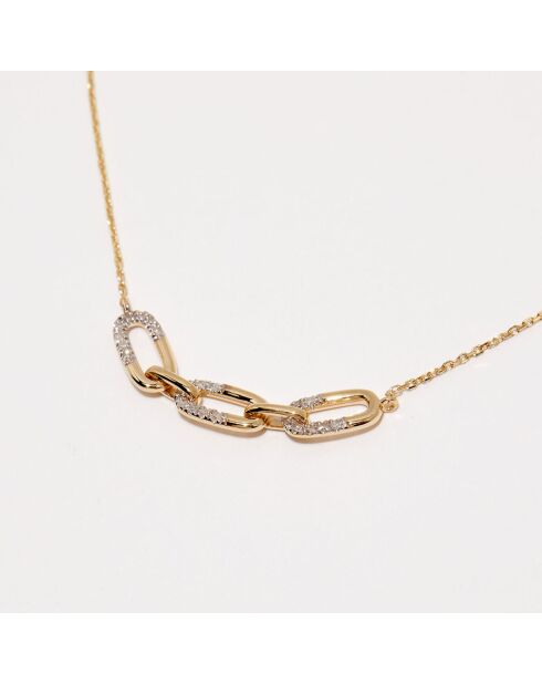 Collier Diamants 0.13 ct or jaune